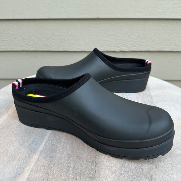 New Hunter Original Play Womens Size 9 Black Clogs Rubber Waterproof Slip On New - Picture 1 of 12